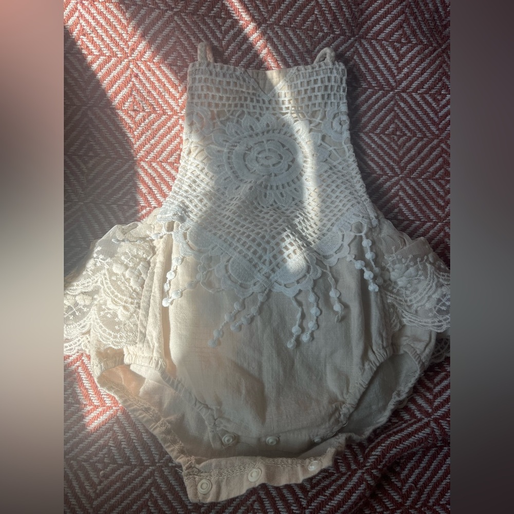 6 month Boho one Piece! Cream onesie toddler size 6 months